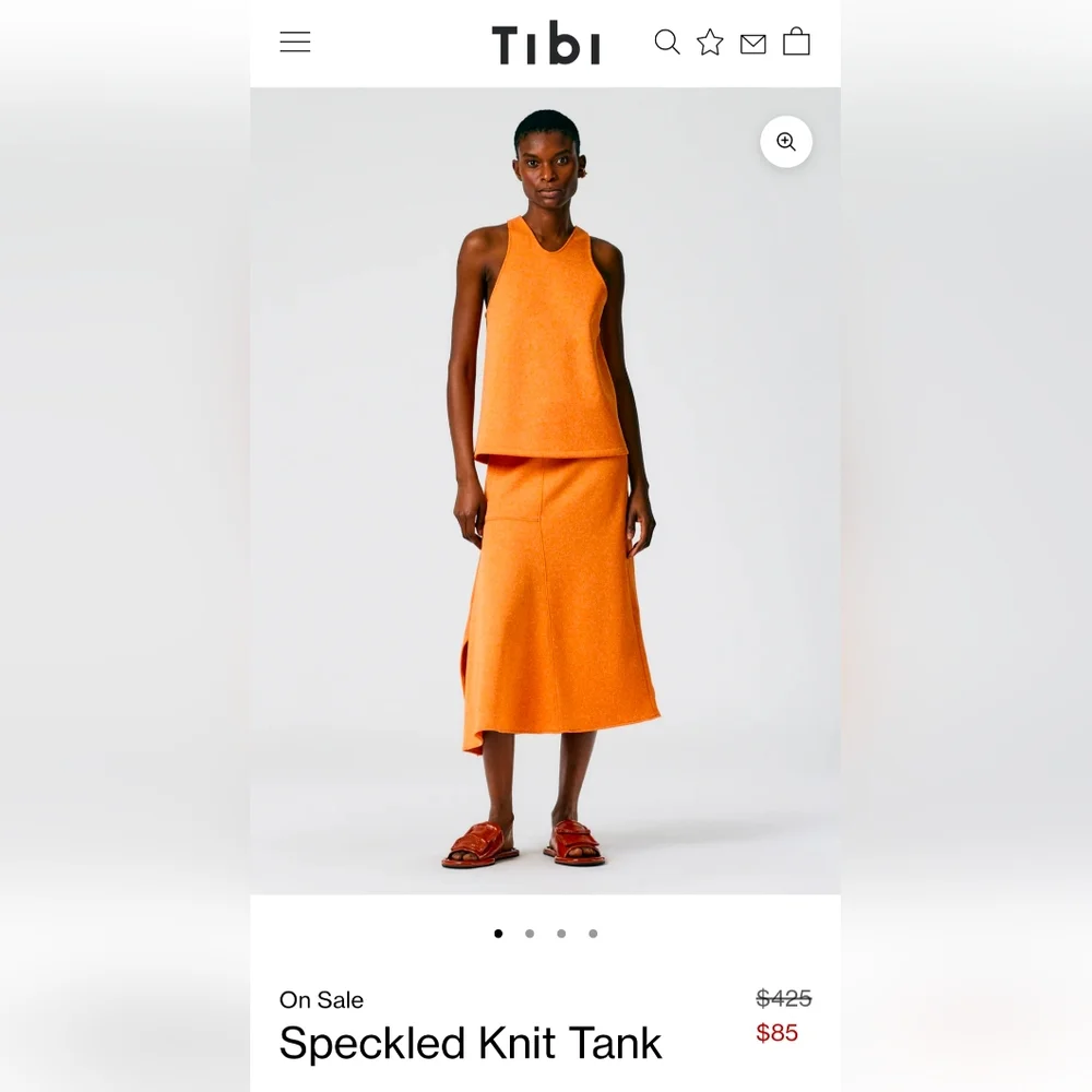 Tibi Vibrant Speakled Orange Knit Tank Top - Picture 8 of 8